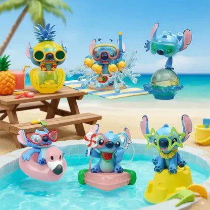 Stitch Set of 6 Figures – Cute Tropical Summer Collection