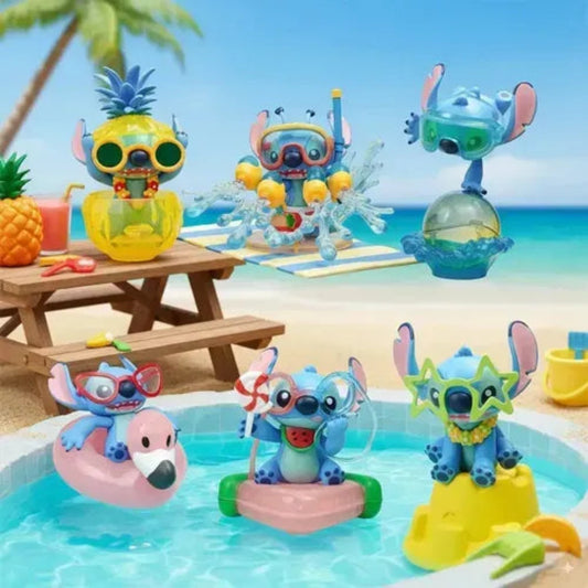 Stitch Set of 6 Figures – Cute Tropical Summer Collection