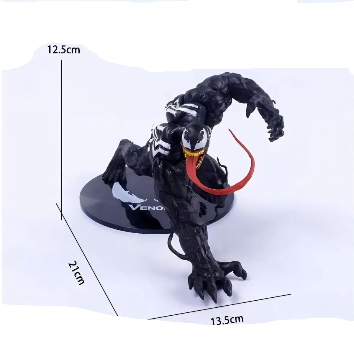 Venom Action Figure 12 cm with Display Base – Black Collectible Statue