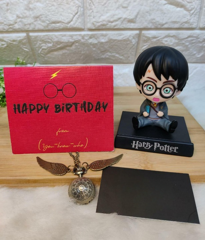 Harry Potter Bobble head + Pocket Watch + Card Combo