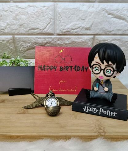 Harry Potter Bobble head + Pocket Watch + Card Combo