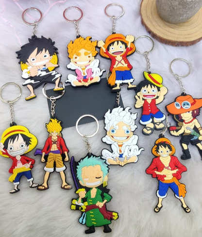 One Piece Character 2D Rubber Keychain  (Choose From DropDown Menu)