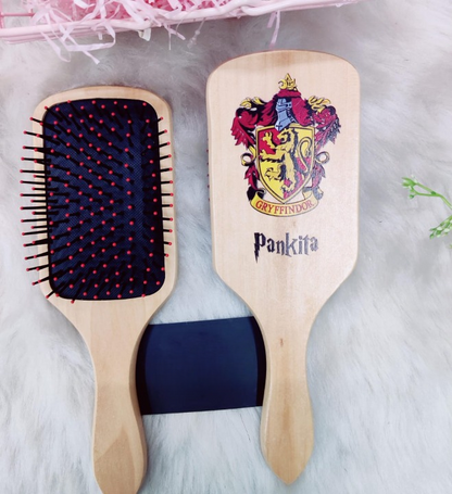 Personalised Harry Potter Themed Wooden Hair Brush (No Cod Allowed On This Product) - Prepaid Orders Only