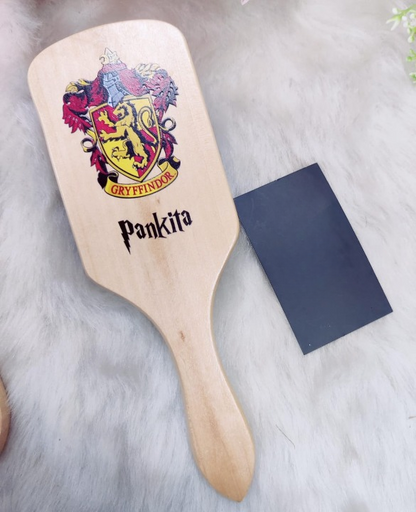 Personalised Harry Potter Themed Wooden Hair Brush (No Cod Allowed On This Product) - Prepaid Orders Only