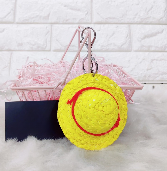 One Piece Monkey D' Luffy Inspired Yellow Hat Keychain With Bagcharm