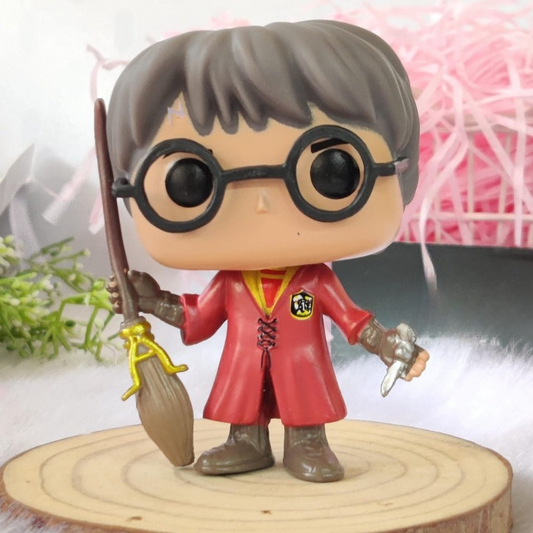 Red Harry Potter With Broom Figure