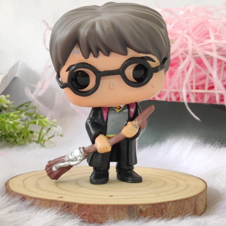 Black Harry Potter With Broom Figure