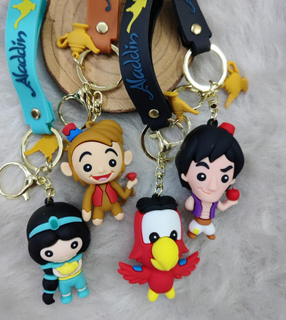 Cute Cartoon Silicon Keychain (Set of 4) - Lago, Abu,Jasmin and Aladin