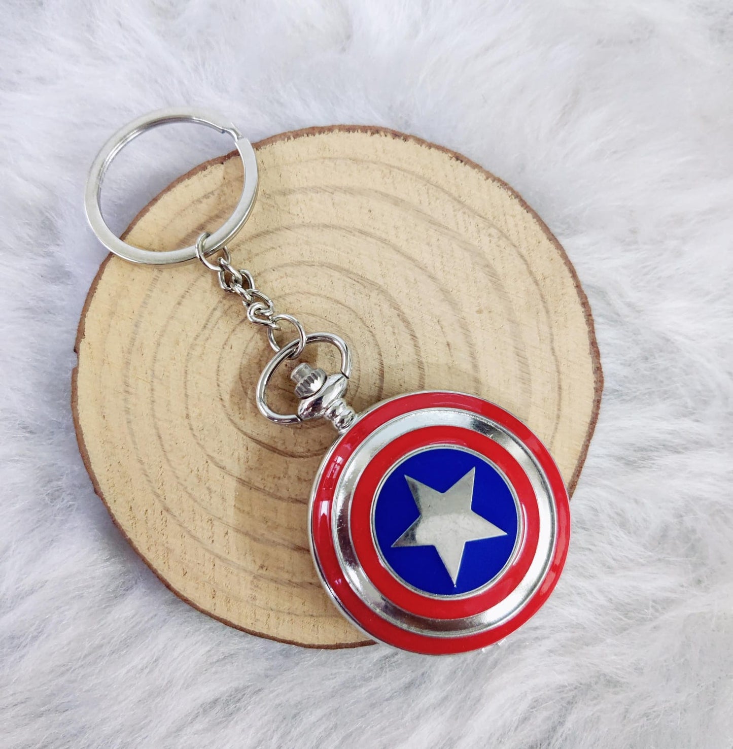 Captain America Pocket Watch Keychain