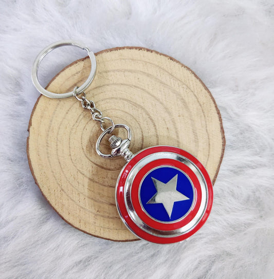 Captain America Pocket Watch Keychain