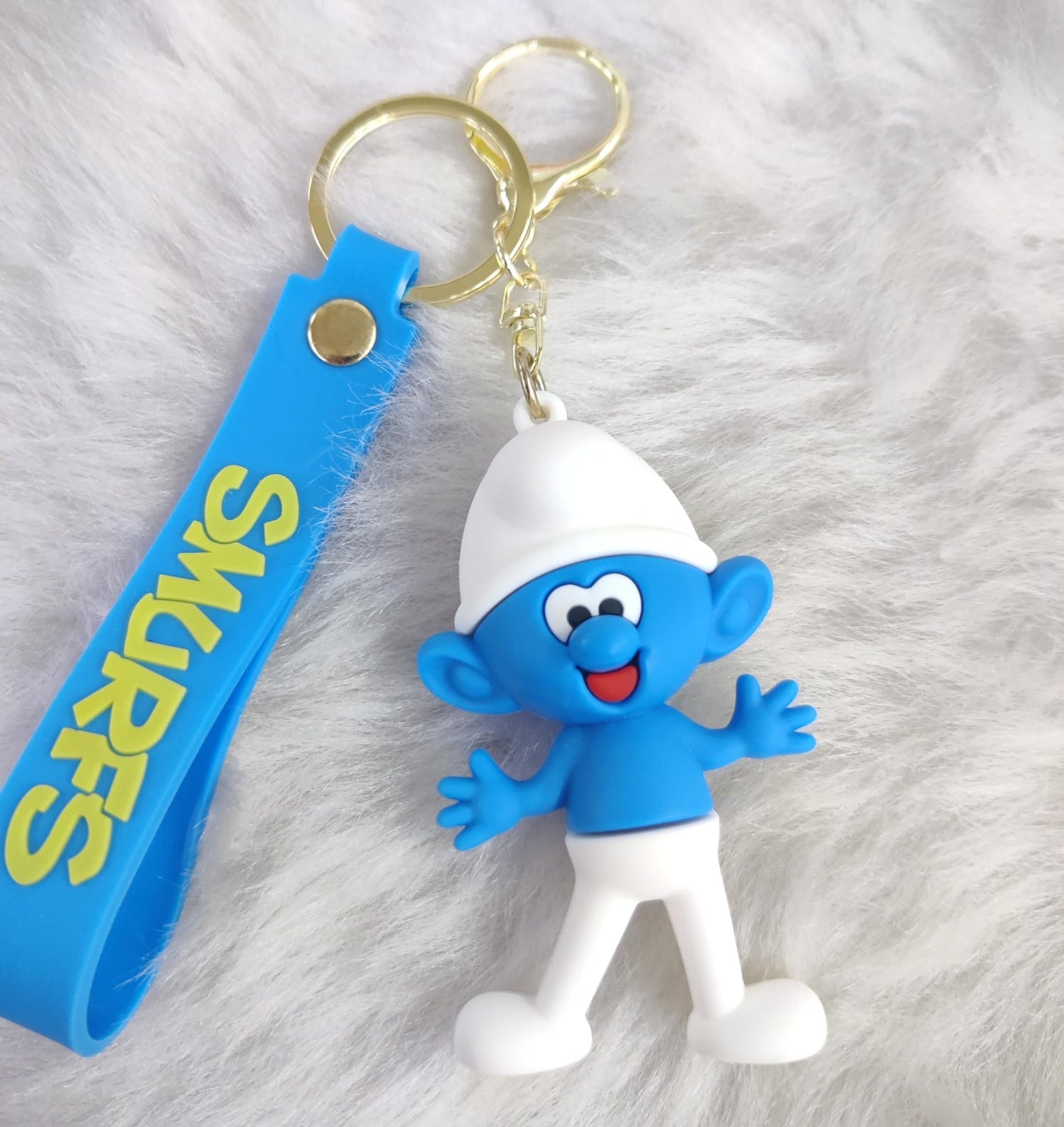 Silicone The Smurfs Character Keychain (Pack of 1)