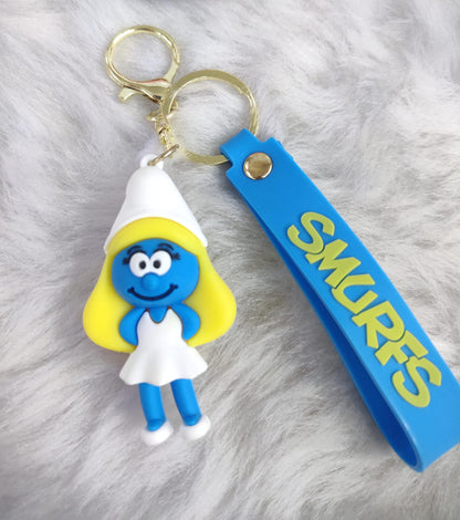 Silicone The Smurfs Character Keychain (Pack of 1)