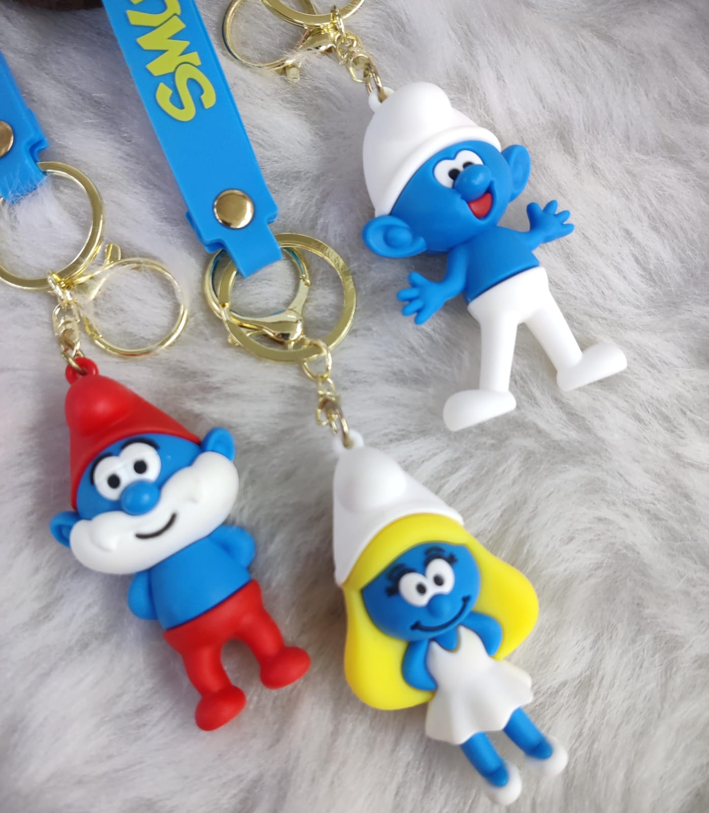 Silicone The Smurfs Character Keychain (Pack of 1)