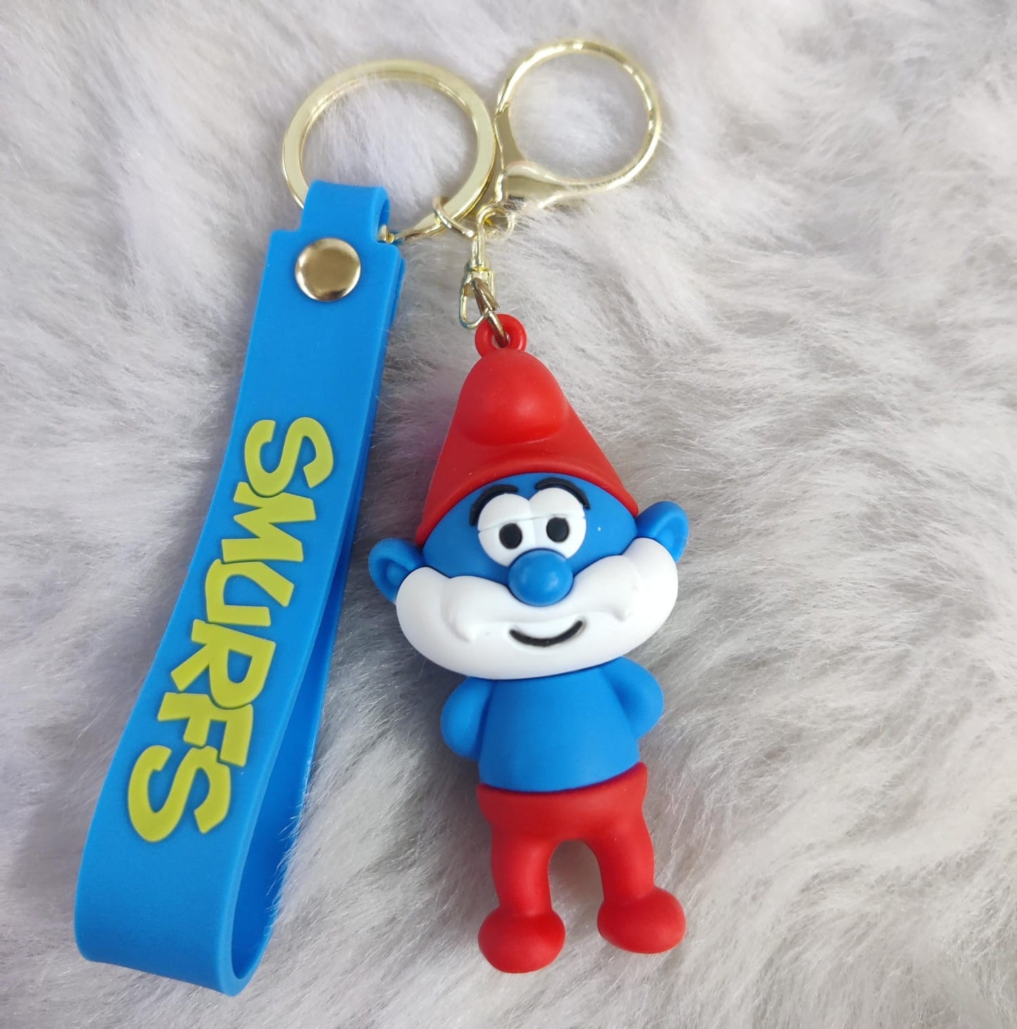 Silicone The Smurfs Character Keychain (Pack of 1)