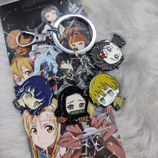 Demon Slayer Multi Charm Enamel Keychain