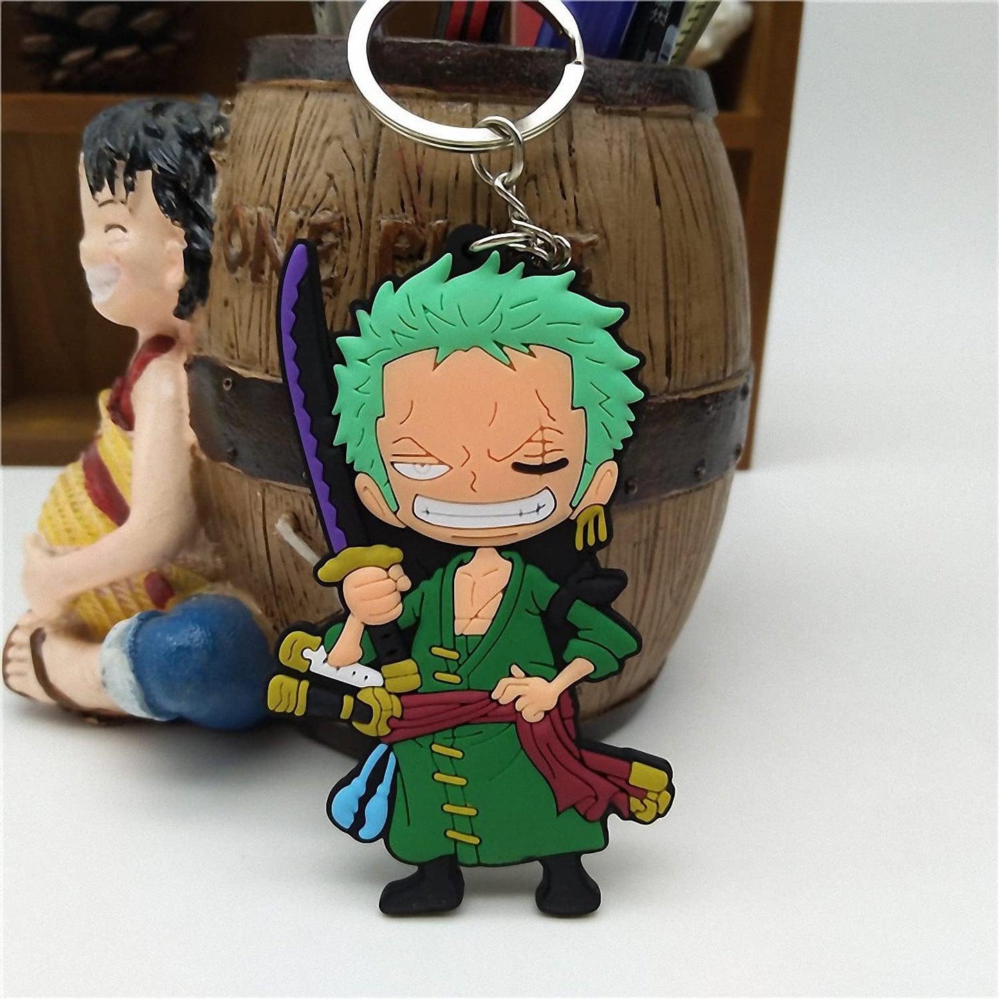 One Piece Character 2D Rubber Keychain  (Choose From DropDown Menu)