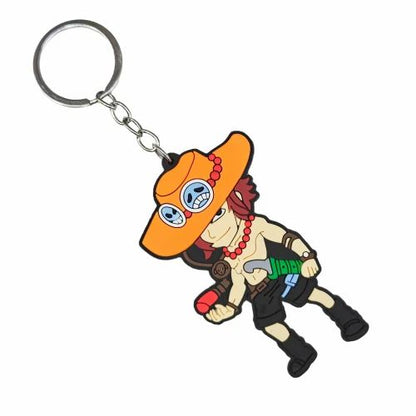 One Piece Character 2D Rubber Keychain  (Choose From DropDown Menu)