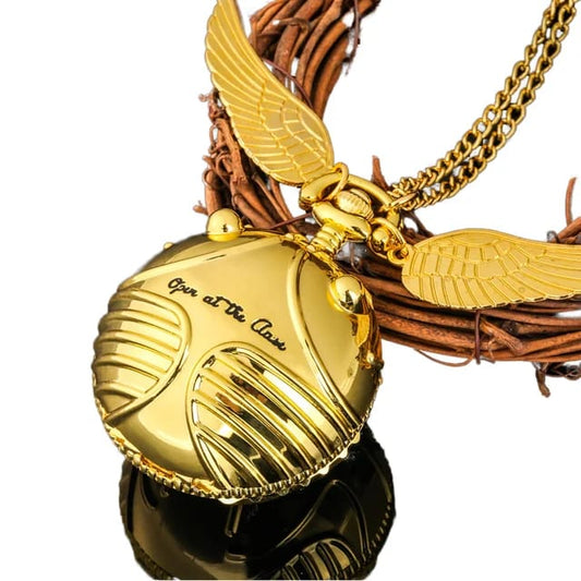 Harry Potter Golden Snitch Pocket Watch With Chain - (Big)