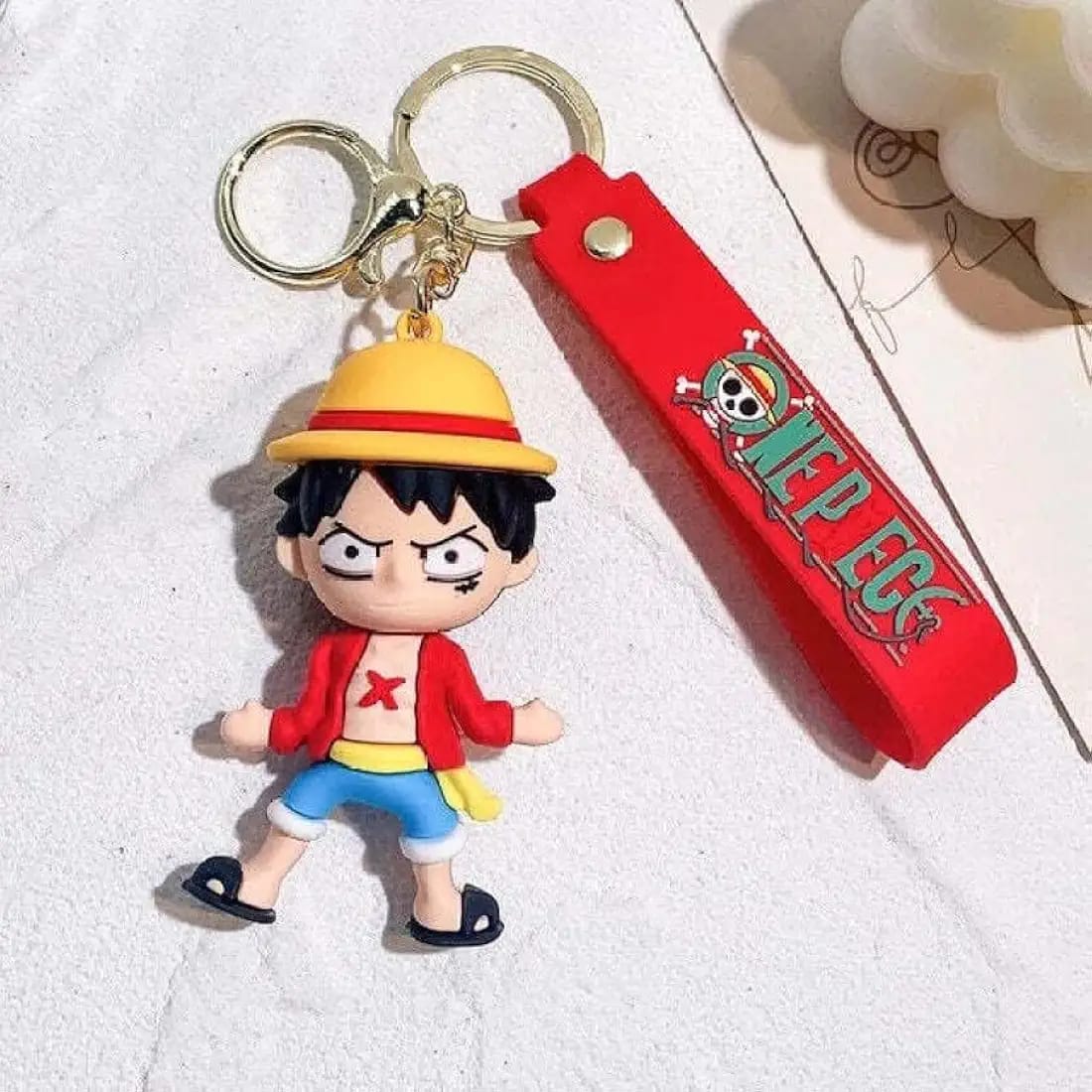 One Piece Monkey D' Luffy 3D Silicon Keychain With Bagcharm and Strap