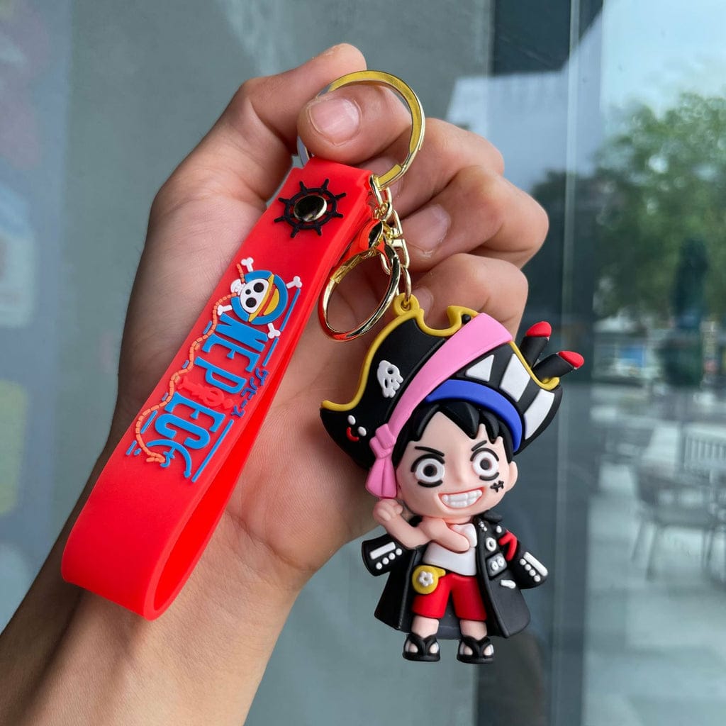 One Piece Monkey D' Luffy 3D Silicon Keychain With Bagcharm and Strap