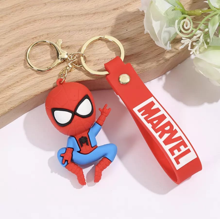 Marvel Avengers 3D Silicon Keychain with Bagcharm and Strap ( Choose From the Dropdown Menu)