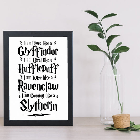 Harry Potter Houses A4 Frame (No COD Allowed)