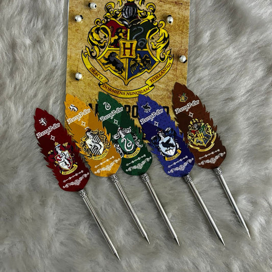 Harry Potter Houses Themed Collectable Metallic Feather Pens (Select From Drop Down Menu)