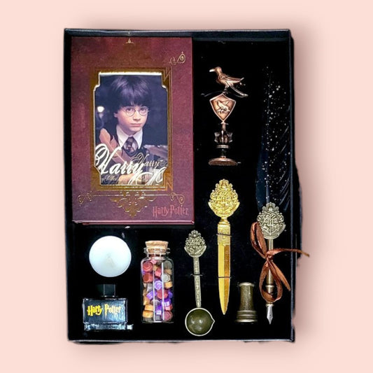Harry Potter Set of 9 Combo - Random Colour Feather Pen Will Be Provided