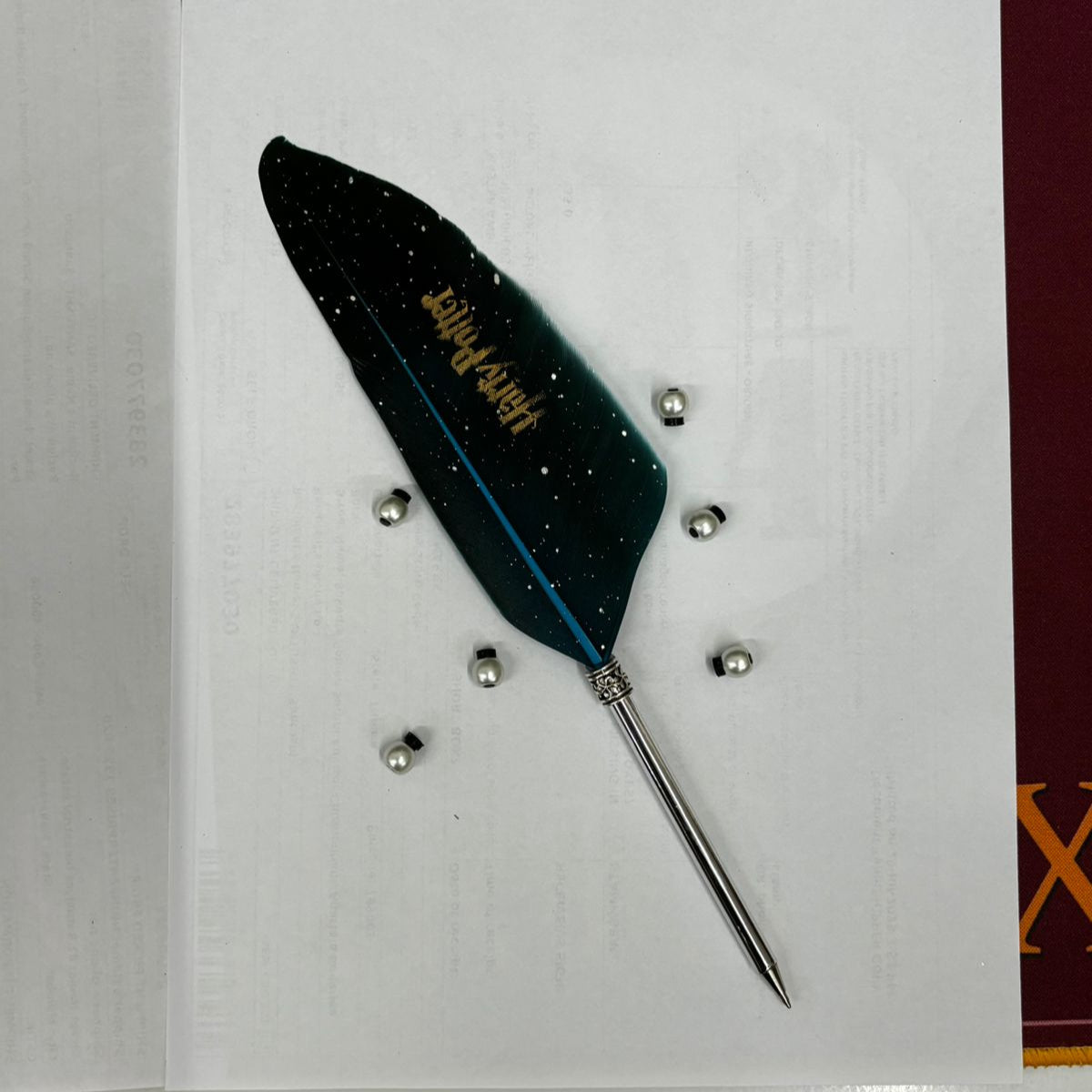 Harry Potter Themed Collectable Metallic Feather Pens (Select From Drop Down Menu)