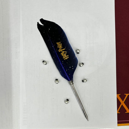 Harry Potter Themed Collectable Metallic Feather Pens (Select From Drop Down Menu)