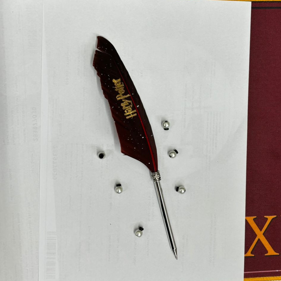 Harry Potter Themed Collectable Metallic Feather Pens (Select From Drop Down Menu)