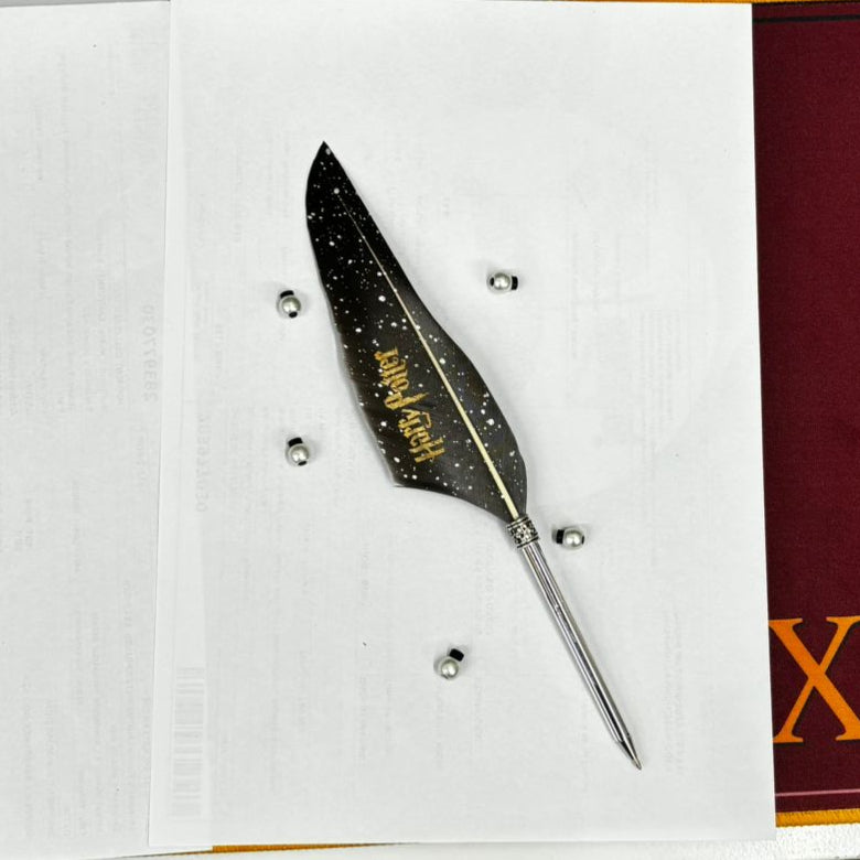 Harry Potter Themed Collectable Metallic Feather Pens (Select From Drop Down Menu)