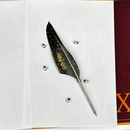 Harry Potter Themed Collectable Metallic Feather Pens (Select From Drop Down Menu)