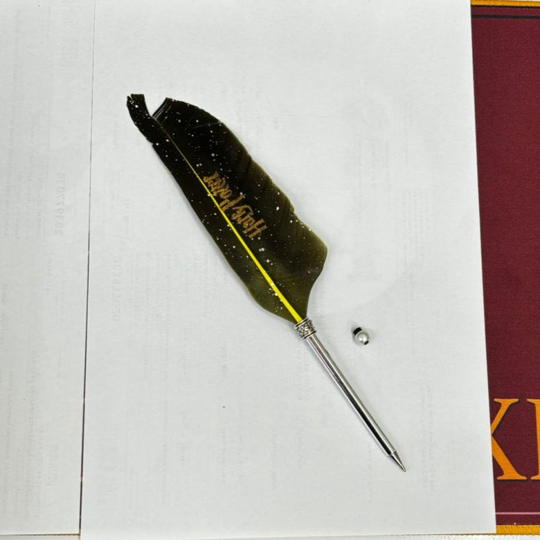 Harry Potter Themed Collectable Metallic Feather Pens (Select From Drop Down Menu)
