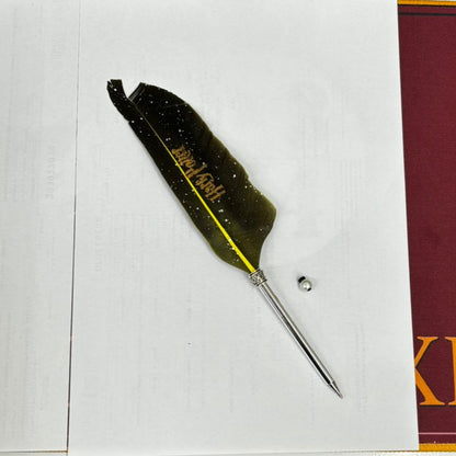 Harry Potter Themed Collectable Metallic Feather Pens (Select From Drop Down Menu)