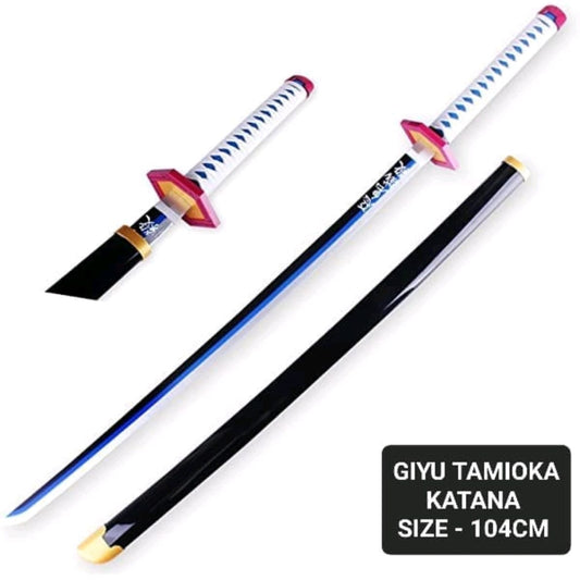 Demon Slayer Giyu Katana Sword - Wooden  (No COD Allowed On This Product) - Prepaid Orders Only