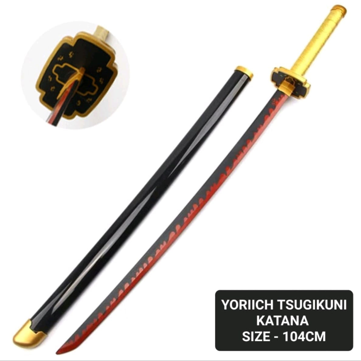 Demon Slayer Yorichi Tsugikuni Katana Sword - Wooden  (No COD Allowed On This Product) - Prepaid Orders Only