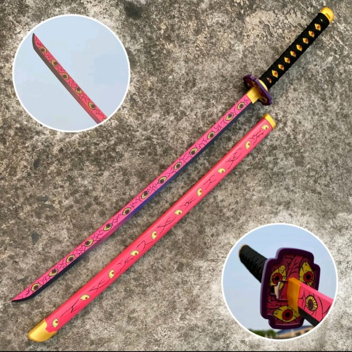 Demon Slayer Kokushibou Katana Sword - Wooden  (No COD Allowed On This Product) - Prepaid Orders Only