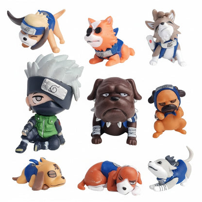 Naruto Kakashi With Dogs Set of 9 Figures