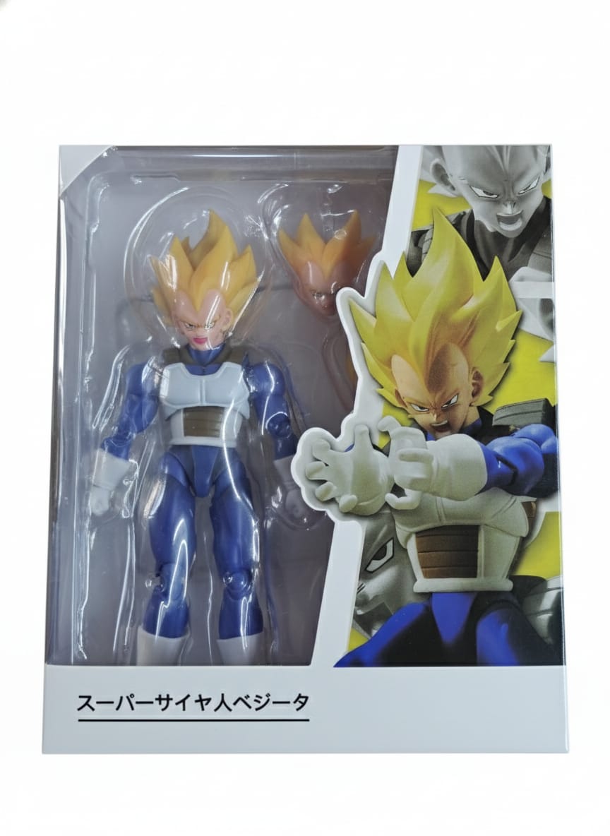 Dragon Ball Z Super Saiyan Vegeta Figure With Interchangeable Heads and Hands - 5.7 Inches