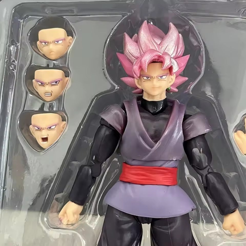 Dragon Ball Z Super Saiyan Rosé Goku Black Figure With Interchangeable Heads and Hands - 5.7 Inches