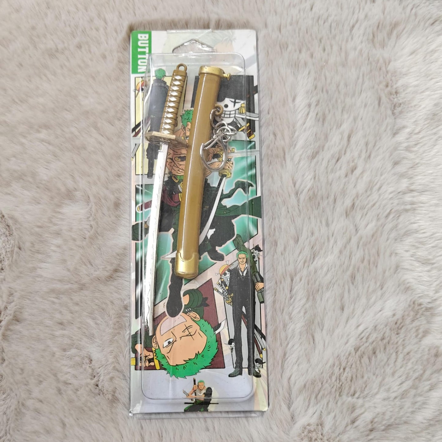 One Piece Toy Katana With Cover Metal Key Chain With Alloy Key Ring