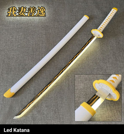 Demon Slayer Zenitsu Agatsuma LED Katana Sword With USB Cable (No COD Allowed On This Product) - Prepaid Orders Only
