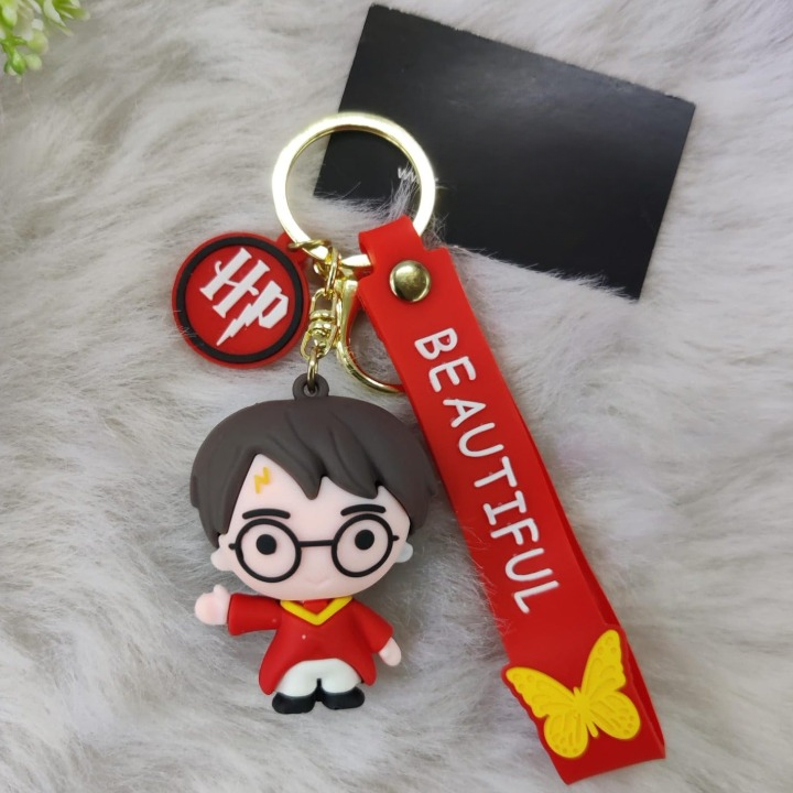 Red Harry Potter 3D Silicon Keychain With Bagcharm and Strap