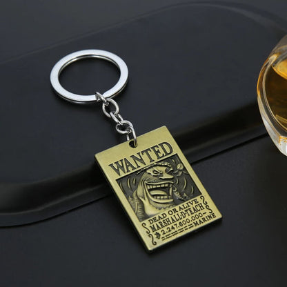 One Piece Wanted Metal Keychain