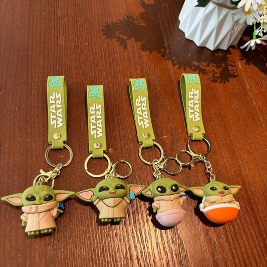 Baby Yoda 3D Silicon Keychain With Bagcharm (Select From Drop Down Menu)