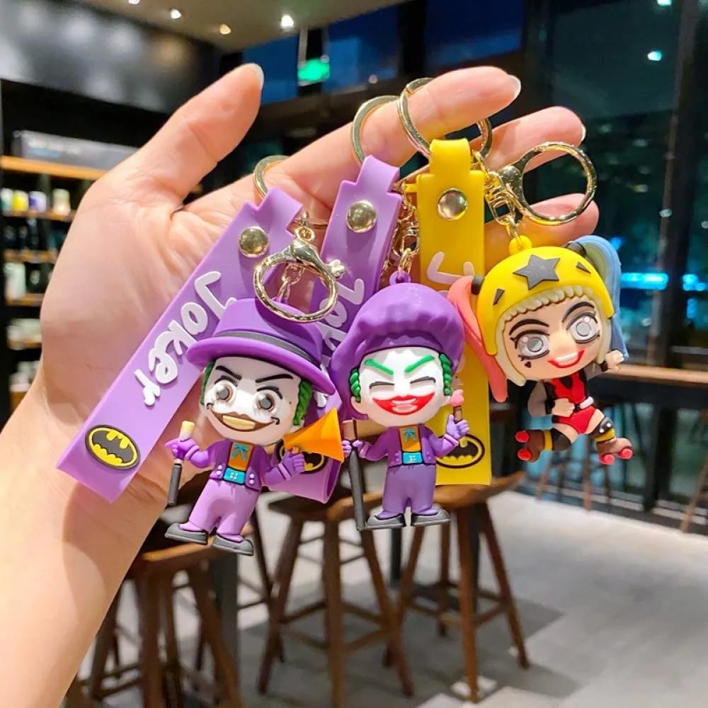 Joker 3D Silicon Keychain With Bagcharm And Strap  (Select From Drop Down Menu)