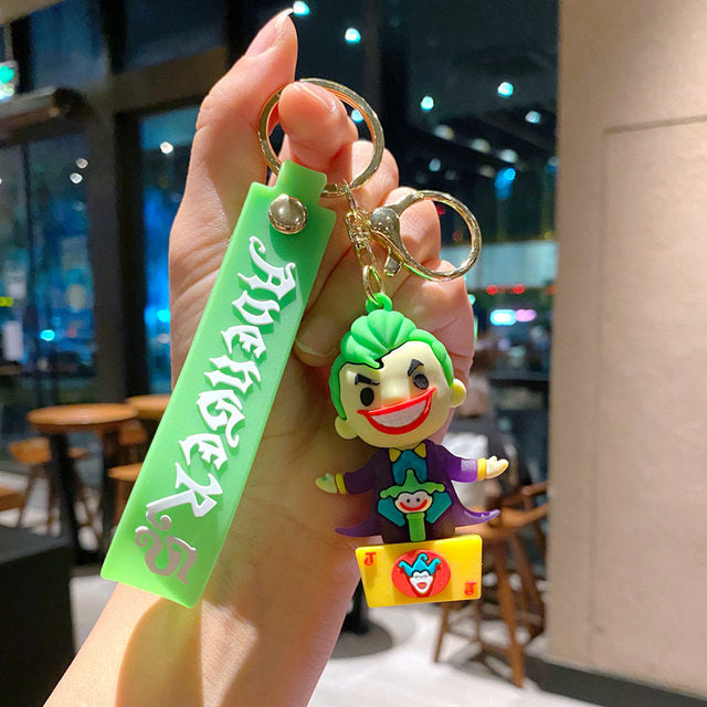 Joker 3D Silicon Keychain With Bagcharm And Strap  (Select From Drop Down Menu)