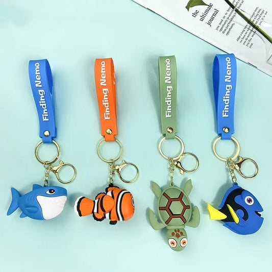 Finding Nemo 3D Silicon Keychain With Bagcharm (Select From Drop Down Menu)