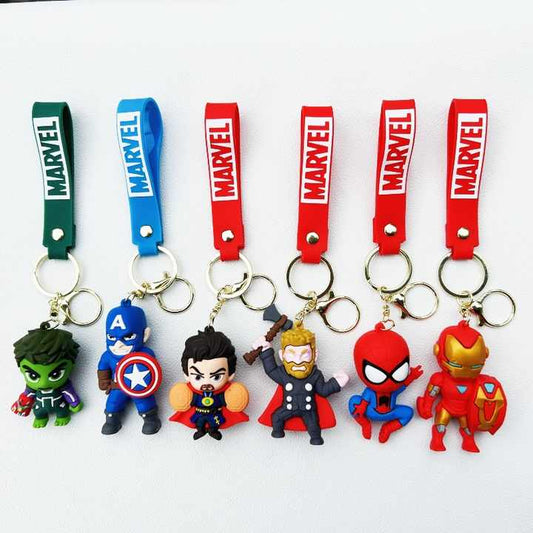 Marvel Avengers 3D Silicon Keychain with Bagcharm and Strap ( Choose From the Dropdown Menu)